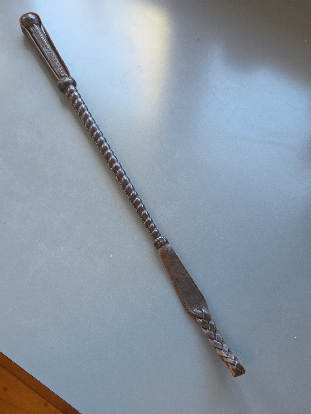 Vintage Leather Wrapped Hand Stitched Riding Crop Equestrian